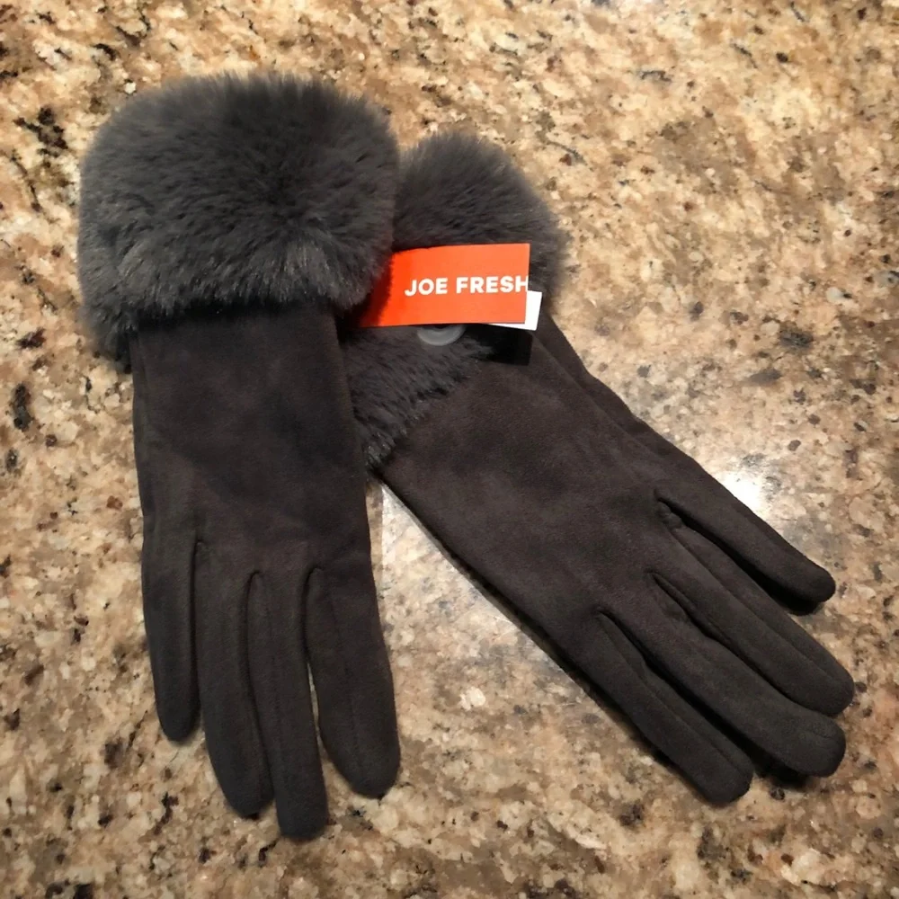 🆕 •JOE FRESH• Touch Screen Gloves with Faux Fur